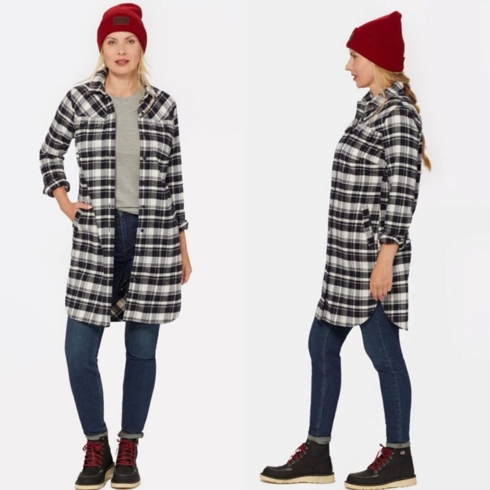 NWT Duluth Trading Co Plaid Folklore Flannel Duster